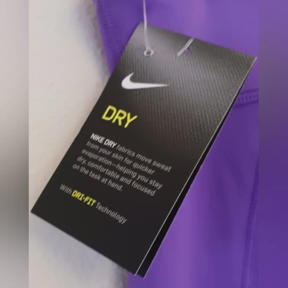 NEW NIKE GIRL'S DRI-FIT TROPHY TRAINING LEGGINGS PURPLE WHITE LARGE NWT